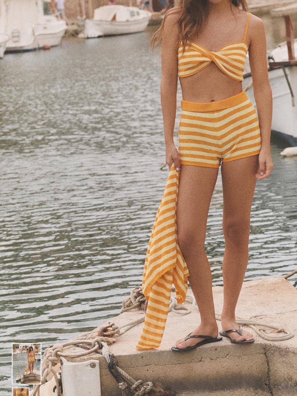 Zara Orange and Butter Yellow Striped Shorts- NEVER WORN